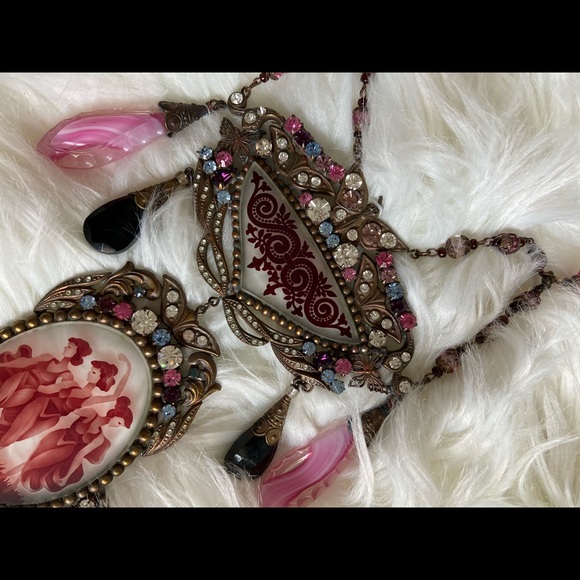 Antique Czecho glass necklace women figures dancing - Picture 3 of 5